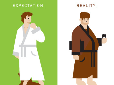 Expectation v. Reality illustration vector