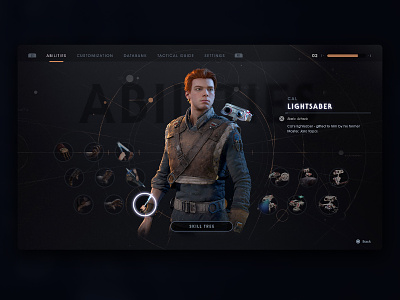 Star Wars: Jedi Fallen Order design game game art game design icon jedi menu star wars ui ux video game