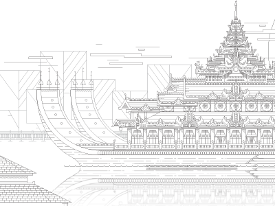 Karaweik IV illustration karaweik lake vector