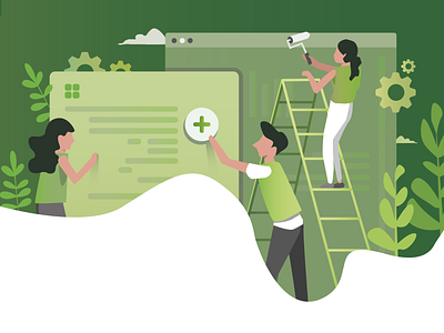 [Graphic] Green, Co-work, Medical animation design graphic illustration ui