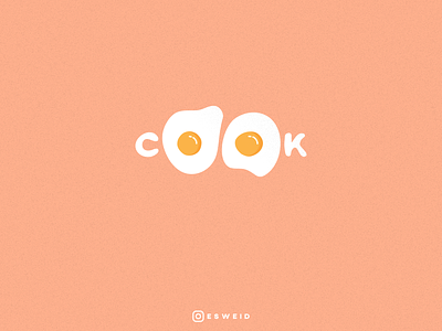 Cook - Eggs chef cook design egg eggs flat food foodie graphicdesign icon illustration instagram logo minimal orange smart vector wordmark wormark yelllow