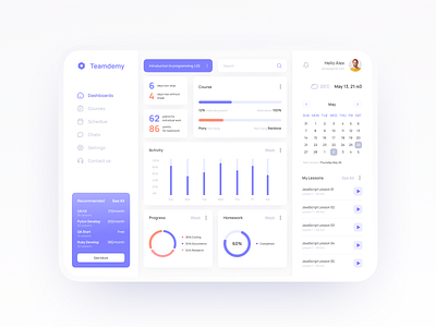 Teamdemy Dashboard dashboard ui ux web design