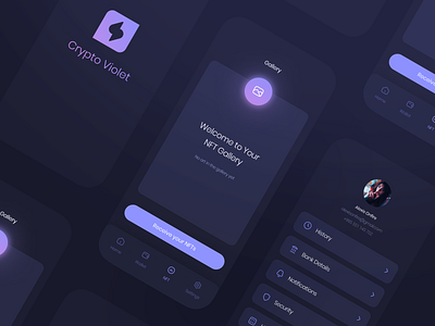 Crypto Violet Wallet Mobile App app logo mobile ui ux