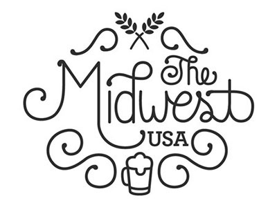 The Midwest USA beer cotton bureau midwest script stl typography usa