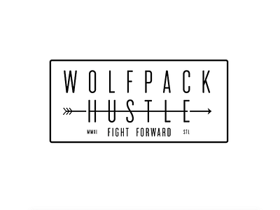 Wolfpack Hustle Patch bike cycle hustle illustration line art st. louis stl wolf wolfpack