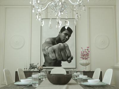 Ali Punchout 3d architecture c4d cinema 4d dining room home octane photoreal render