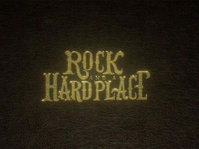 Rock and a Hard Place animated gif gif gold hand lettering hand type leather lettering type