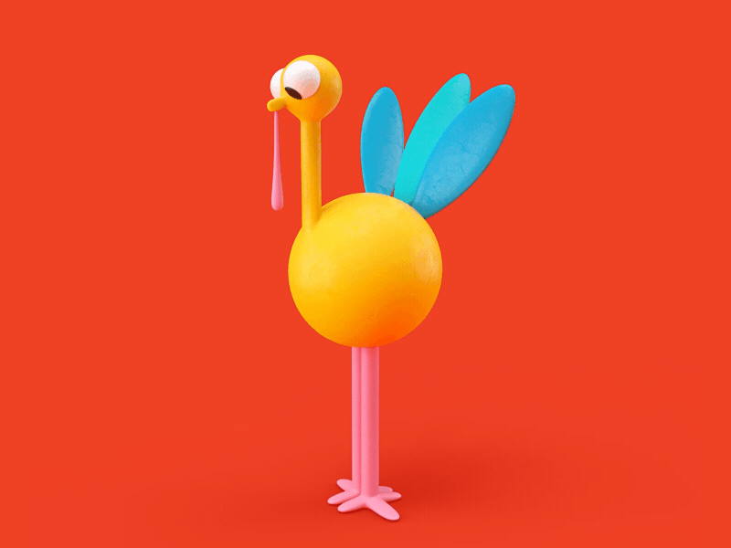 Happy Turkey Day animated gif animation c4d character cinema 4d colorful gif octane turkey