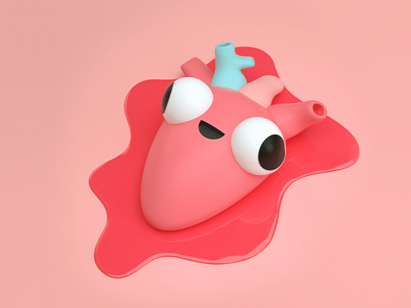 You Make Me Murmur animated gif c4d character cinema 4d gif heart loop octane pink valentines valentines day