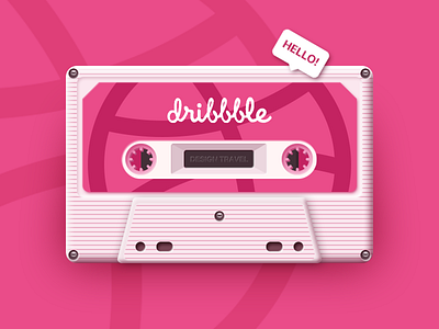 The Beginning of My Design Travel cassette debut dribbble icon invitation sanchali aggarwal ui design