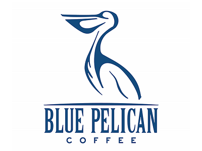 Blue Pelican Coffee Logo aerohop black birch bird coffee logo pelican serif simple typography