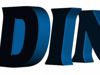 DIN 3d letters logo