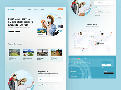 Travling! - Travel Website Landing Page adventure landingpage product prototype tour travel travel app traveling trip trip planner ui ui ux vacation website