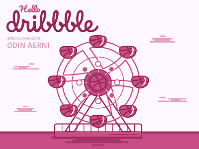 Hello, Dribbble! debut designer dribbble dribbble invite first post first shot flat hellodribbble thankyou