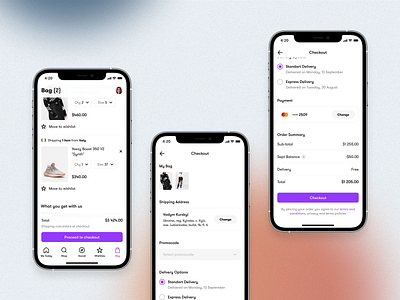 Sept — Smart Shopping App buy checkout clean design ecommerce figma ios ios app mobile app product design purchase purple shop simple ui user experience user interface ux