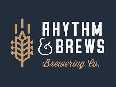 Rhythm & Brews beer blues brand branding illustrator logo logotype
