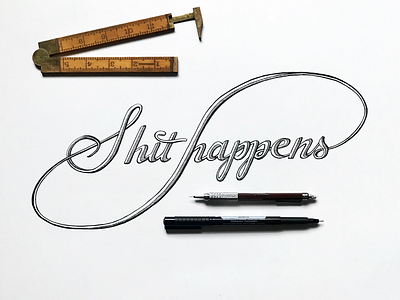 Shit Happens design handlettering handtype hashtaglettering illustration lettering type typography