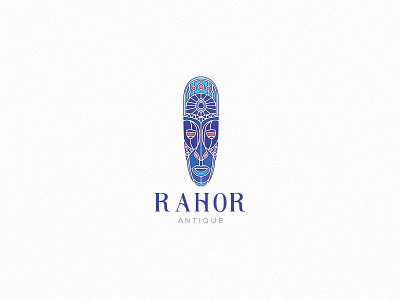 Rahor Antique african antique branding colorful face idendity illustration logo mark mask