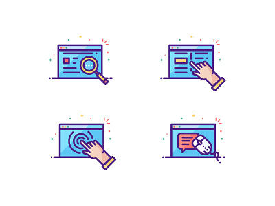 Onboarding Icons colorful hand icon icons mac mouse onboarding search touch ui ux