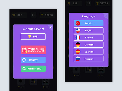 Game UI- Game Over and Language