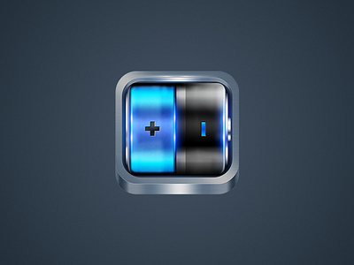 Battery App Icon blue energy frame ios ipad iphone low minus plus power save saving