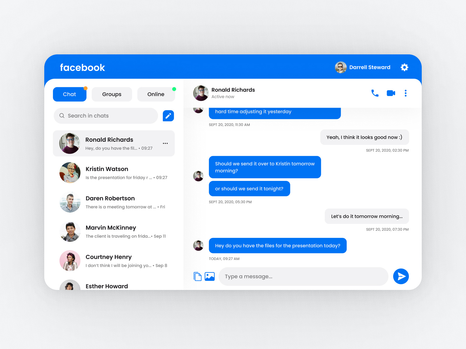 Daily UI Day 13 - Direct messaging by Sona Shyamsukha on Dribbble