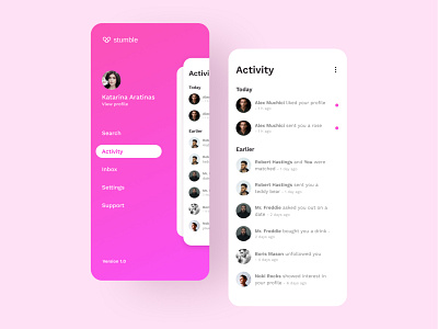 Daily UI Day 47 - Activity Feed dailyui dating datingapp ui design