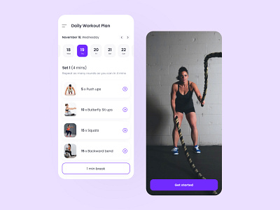 Daily UI Day 62 - Workout of the day dailyui design fitness app mobile app ui design workout workout of the day workout tracker