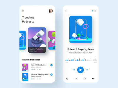 Daily UI Day 69 - Trending daily ui challenge dailyui dailyuichallenge design podcast app ui design