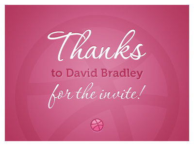 Thanks for the Invite! debut dribbble invitation invite pink thank you thanks