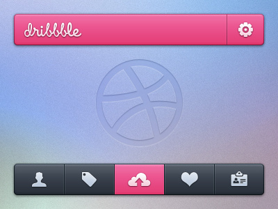 Dribbble for Android android android app app dribbble dribbble app droid gray navigation pink rebound ui
