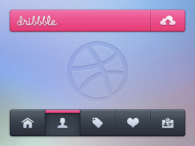 Dribbble for Android Revised android android app app dribbble dribbble app droid gray navigation pink rebound ui