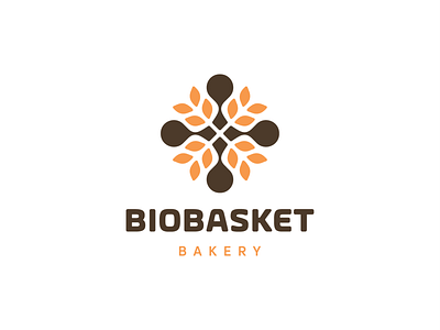 BIOBASKET BAKERY! abstract bakery bio brand branding bread farm farming food for sale geometric icon logo logo design logodesign mark rose symbol unused wheat
