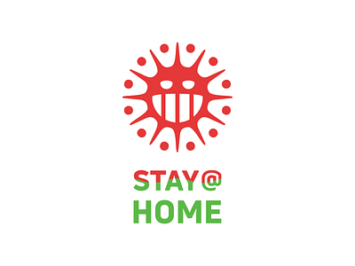 STAY AT HOME! brand branding corona coronavirus geometric health icon logo logo design logodesign mark stayathome stayhome symbol virus