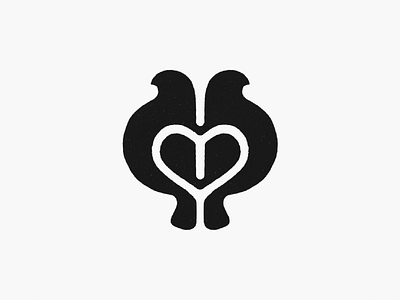 Love doves! bird birds brand branding dove health heart hearts icon illustration logo logo design logodesign mark monochrome peace pigeon sketch symbol wings