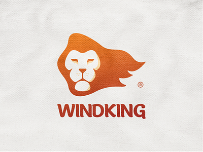 Windking! animal brand branding cat face hair icon illustration jungle king lion logo logo design logodesign mark mascot simba symbol texture wind