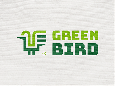 Green bird! abstract bird brand branding chiken geometric icon logo logo design logodesign mark monochrome nest rooster symbol wings