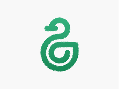 Monoline duck! abstract animal bird brand branding duck geometric goose green icon logo logo design logodesign mark monoline swirl symbol texture wings