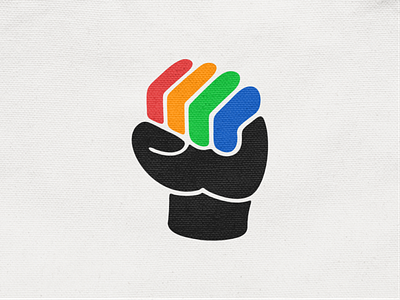 Together! black brand branding diversity fingers fist grip hand icon illustration logo logo design logodesign mark monochrome negative space power symbol