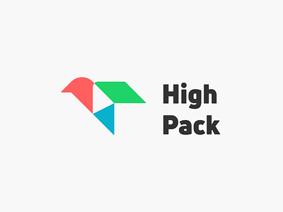 High Pack! animal aviation bird box brand brand identity branding delivery fast geometric icon logo logo design logodesign mark monochrome pack package symbol wings