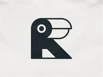 R for Raven! bird brand branding crow geometric icon letter logo logo design logodesign logotype mark monochrome monogram parrot r raven symbol type wings