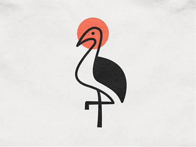 Crane mark! abstract bird brand branding crane flamingo icon illustration japan logo logo design logodesign mark monochrome stork sun symbol wings