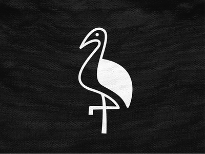 Crane mark! ( monochrome version ) abstract animal bird brand branding crane icon illustration logo logo design logodesign mark monochrome monoline stork symbol wings