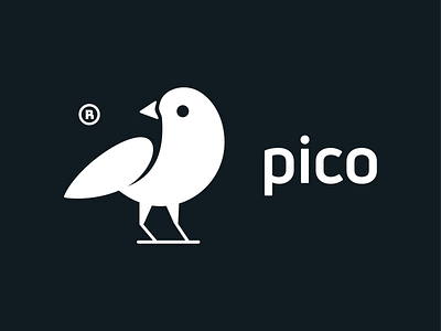 Pico! bird brand branding geometric hummingbird icon illustration illustrator logo logo design logodesign mark monochrome nest parrot pico symbol wings