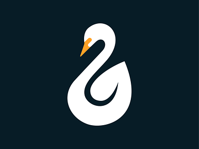 Swan + leaf! b bird brand branding flamingo geometric goose icon leaf logo logo design logodesign mark monochrome nest plant stork swan symbol wings