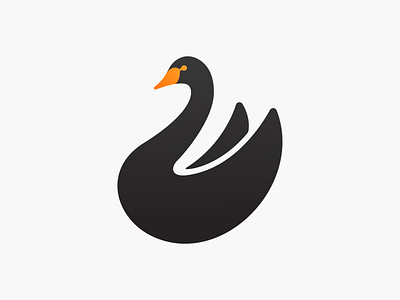 Black Swan! bird black brand brand identity branding duck goose icon illustration logo logo design logodesign logos mark monochrome nest stork swan symbol wings