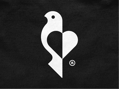 Heart Birdy II bird brand brand identity branding dove geometric heart icon logo logo design logodesign logos love mark monochrome negative space nest pigeon symbol