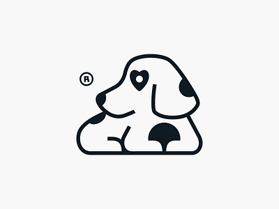 Puppy mark! animal brand brand identity branding dog geometric heart icon illustration logo logo design logodesign logos mark monochrome monoline pet puppy symbol visual identity