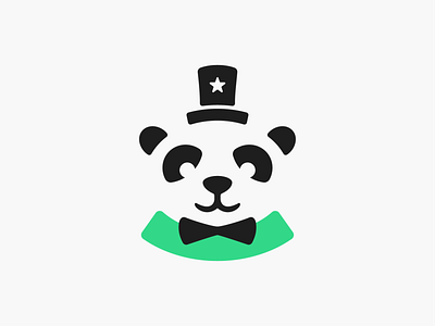 Handsome Panda! bamboo bear brand branding china costume geometric hat icon illustration logo logo design logodesign magic mark monochrome panda pandas suit symbol