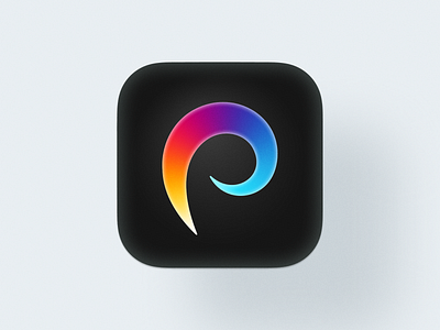 Procreate icon! app brand branding feather gradient icon icons letter logo logo design logodesign mark p procreate rainbow rebranding swirl symbol type